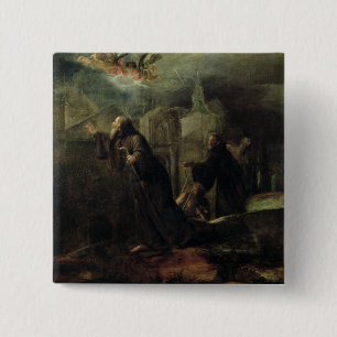De visie van St. Francis van Paola Vierkante Button 5,1 Cm