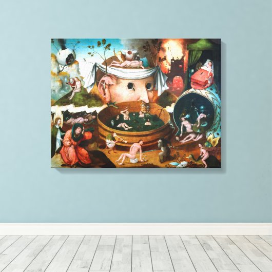 De visie van Tondal | Hieronymus Bosch | Canvas Afdruk (Insitu (Houten vloer))