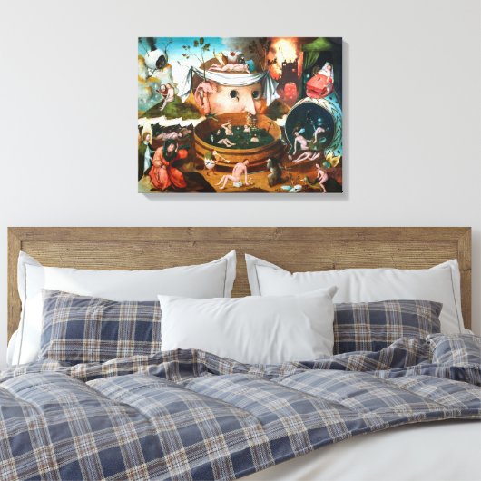 De visie van Tondal | Hieronymus Bosch | Canvas Afdruk (Insitu (Slaapkamer))