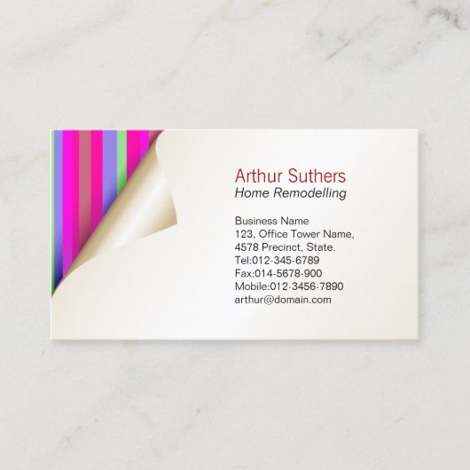 De Visite Accueil Suppression du papier peint couleur Carte  (Devant)