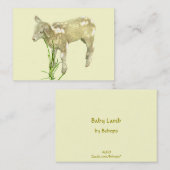 De Visite Agneau bébé doux sur carte ATC jaune (Devant / Derrière)