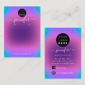 De Visite Ajouter Logo Carte bijoux artisanale Rose violet (Devant / Derrière)