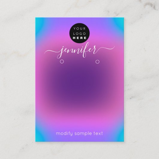 De Visite Ajouter Logo Carte bijoux artisanale Rose violet (Devant)