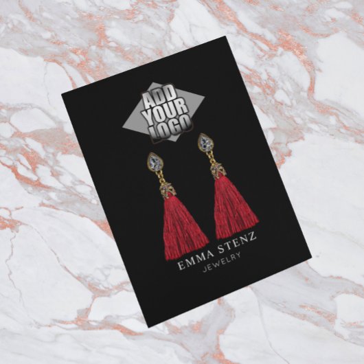 De Visite Ajouter Votre Logo Carte d'affichage pour bijoux à