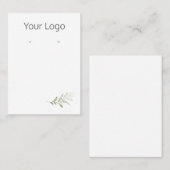 De Visite Ajouter Votre Logo Simple Fern Earring Carte D'Aff (Devant / Derrière)