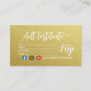 De Visite Ajoutez votre LOGO Carte cadeau marketing d'entrep