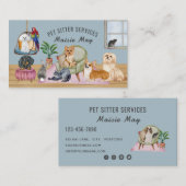 De Visite Animaux domestiques assis, Chien marchant, Carte d (Devant / Derrière)