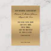 De Visite Anniversaire mariage Favoriser Croix d'or Carte Sa (Dos)