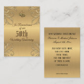 De Visite Anniversaire mariage Favoriser Croix d'or Carte Sa (Devant / Derrière)