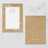 De Visite Aquarelle Collier Verdure Bijoux Carte d'affichage (Devant / Derrière)