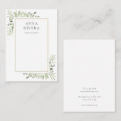 De Visite Aquarelle Collier Verdure Bijoux Carte d'affichage (Devant / Derrière)