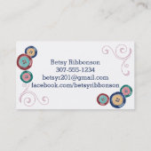 De Visite Aquarelle couture notions couture couturier carte (Dos)