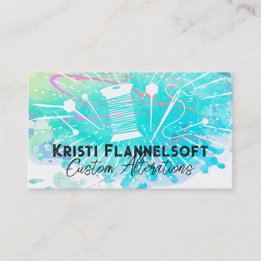 De Visite Aquarelle couture notions couture couturier carte (Devant)