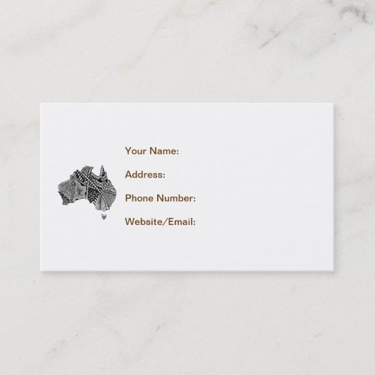 De Visite Australie Carte Doodle (Devant)