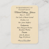 De Visite Bébée catholique - Souvenir du baptême Carte Saint (Dos)