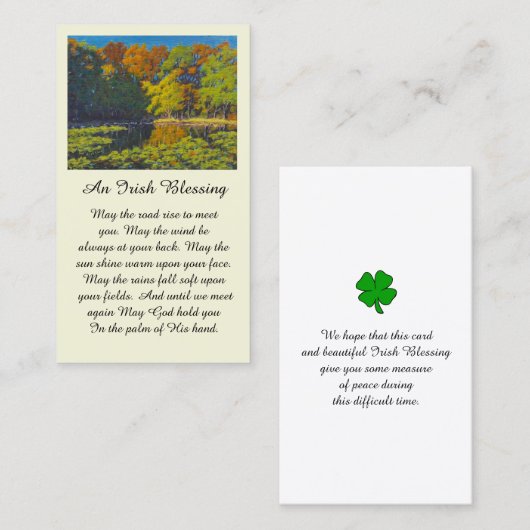 De Visite Belle carte commémorative couleur automne (Devant / Derrière)