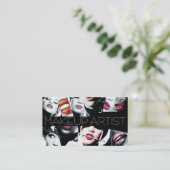 De Visite Belle carte d'artiste maquillage (Debout devant)