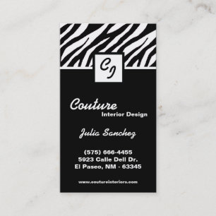De Visite Black White Zebra Imprimer Personnaliser le Carte 