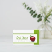 De Visite Blanc Simple Avec Carte Nutritionniste Pomme Rouge (Debout devant)