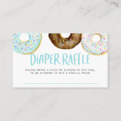 De Visite Bleu et chocolat Donuts Baby Diaper Carte Raffle (Devant)