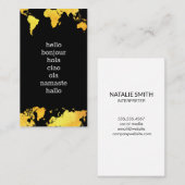 De Visite Bonjour salutations | Carte du monde | Linguistiqu (Devant / Derrière)