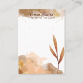 De Visite Boucles d'oreilles Brown or Abstrait Carte d'affic (Devant)