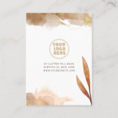 De Visite Boucles d'oreilles Brown or Abstrait Carte d'affic (Dos)