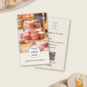 De Visite Boulangerie Logo Personnalisé Photo QR Cream Carte