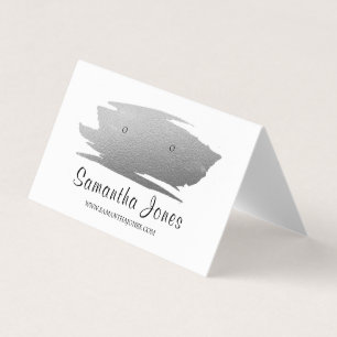 De Visite Brosse à huile d'argent, carte à bijoux