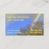 De Visite Bus. Carte - Double arc en ciel sur les arbres (Devant)