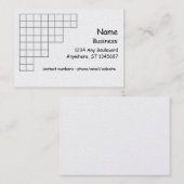 De Visite Bus. Carte - grille d'angle (Devant / Derrière)