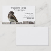 De Visite Bus. Carte - Oiseau sur clôture (Devant / Derrière)