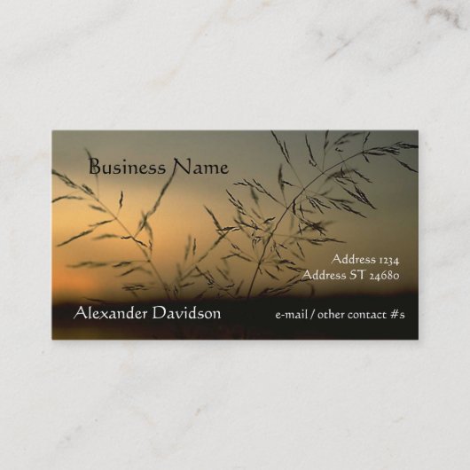 De Visite Bus. Carte - Silhouette Grass (Devant)