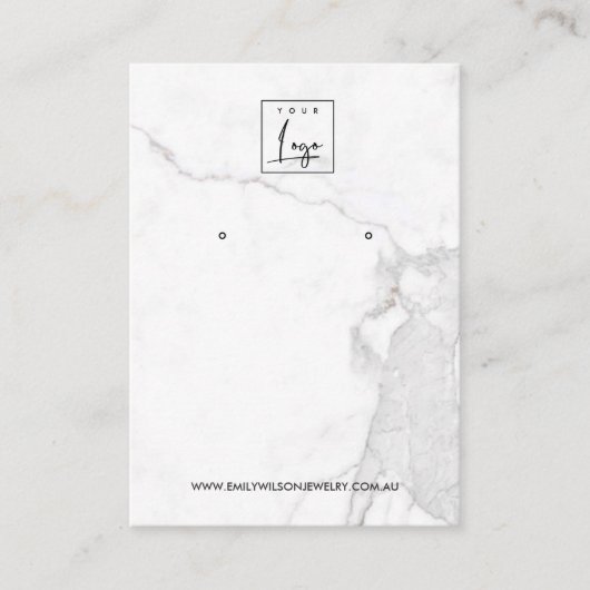 DE VISITE CALACATTA MARBRE TEXTURE STUD CARTE D'AFFICHAGE (Devant)