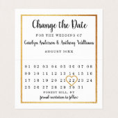 De Visite Calendrier Gold Moderne Changer la carte Date (Intérieur déplié)