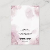 De Visite Calligraphie art Blush Pink Earring carte d'affich (Dos)