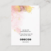 De Visite Calligraphie art Blush Pink Earring carte d'affich (Dos)