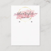 De Visite Calligraphie art Écouter carte d'affichage rose (Devant)