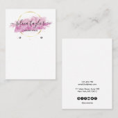 De Visite Calligraphie art Écouter carte d'affichage rose (Devant / Derrière)