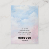 De Visite Calligraphie Blue Sky Clouds Écouter la carte d'af (Dos)