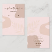 De Visite Calligraphie blush abstrait Earrage carte d'affich (Devant / Derrière)