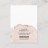 De Visite Calligraphie blush rose terre Écouter carte d'affi (Dos)