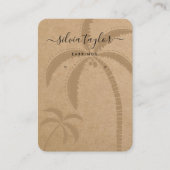 De Visite Calligraphie Earrage Carte d'affichage Plage Palm  (Devant)