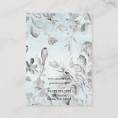 De Visite Calligraphie florale bleu poussière Carte d'affich (Dos)