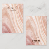 De Visite Calligraphie marbre rose pâle Earche carte d'affic (Devant / Derrière)