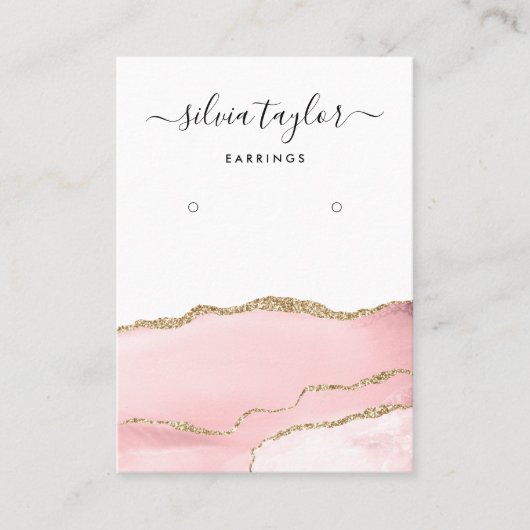 De Visite CalligraphieBlush rose Girly Elevage carte d'affic (Devant)