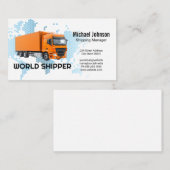 De Visite Camion Orange Trailer | Carte du monde numérique (Devant / Derrière)