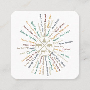 De Visite Carré 63 Carte des parcs nationaux Cadeaux US Park Campi