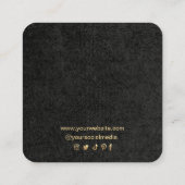 De Visite Carré Ajouter Logo Gold Luxury Frame Earrage Carte d'aff (Dos)