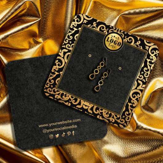 De Visite Carré Ajouter Logo Gold Luxury Frame Earrage Carte d'aff
